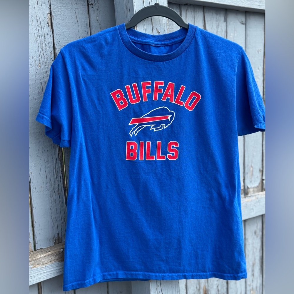 BUFFALO BILLS Shirt Youth Large Boy’s 13/14 NFL Team Apparel Football Blue Tee
